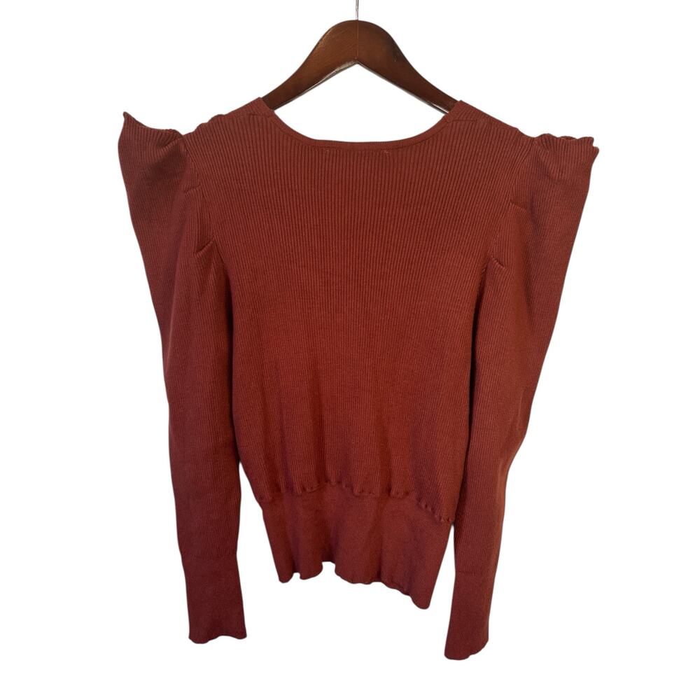 ASTR THE LABEL Suki Puff Shoulder Sweater Rust Orange Size Med Surplice Revolve - Picture 5 of 7